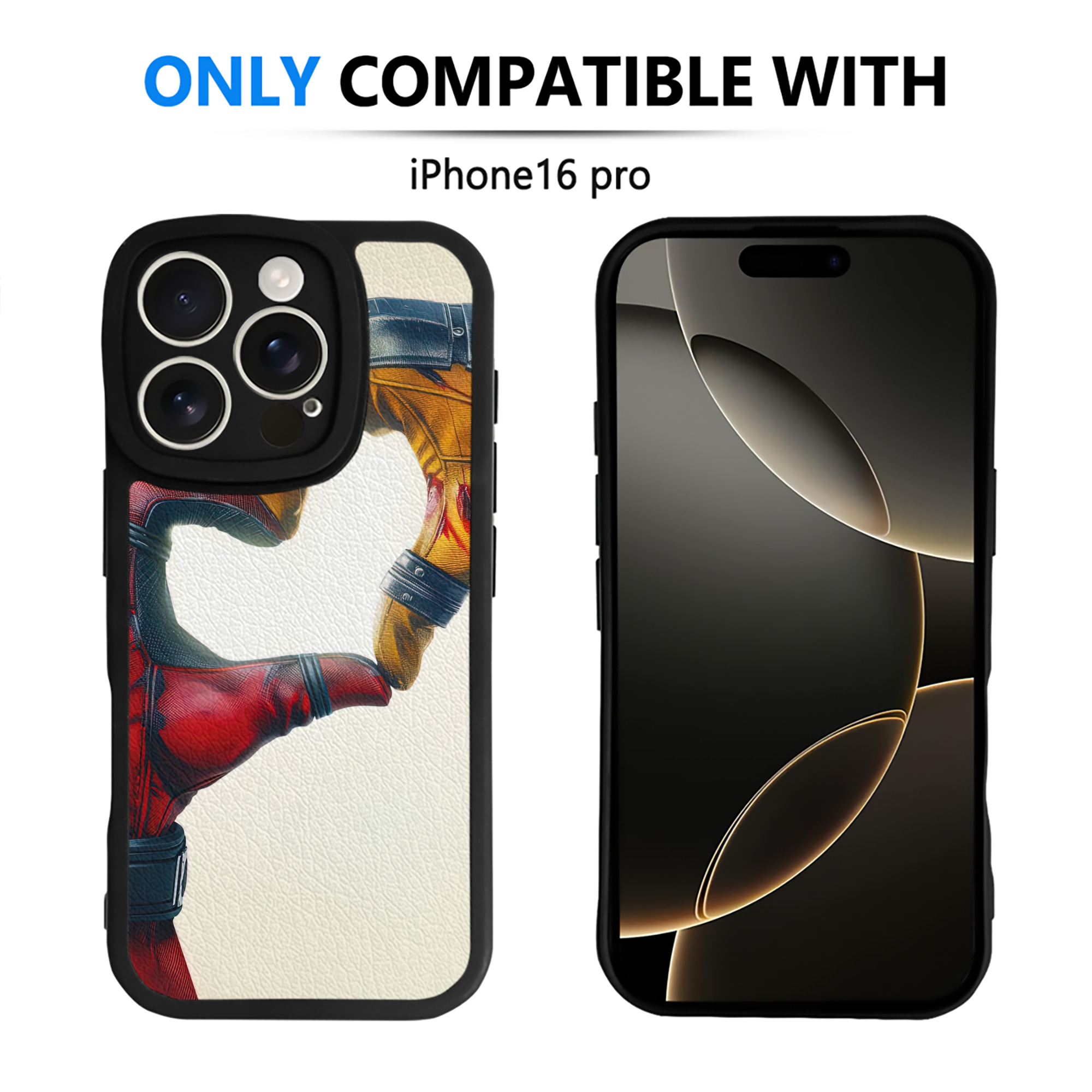 （画像用） Deadpool デッドプール 【iPhone 16シリーズ対応】シリコンスマホケース（レザー調） 材質：シリコン